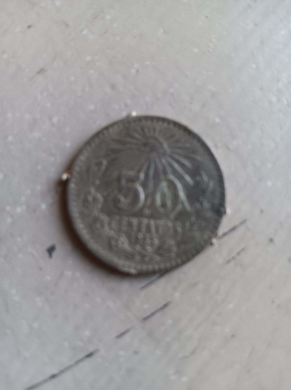 Antique 1935 Mexico Silver 50 Centavos
